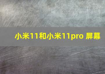 小米11和小米11pro 屏幕